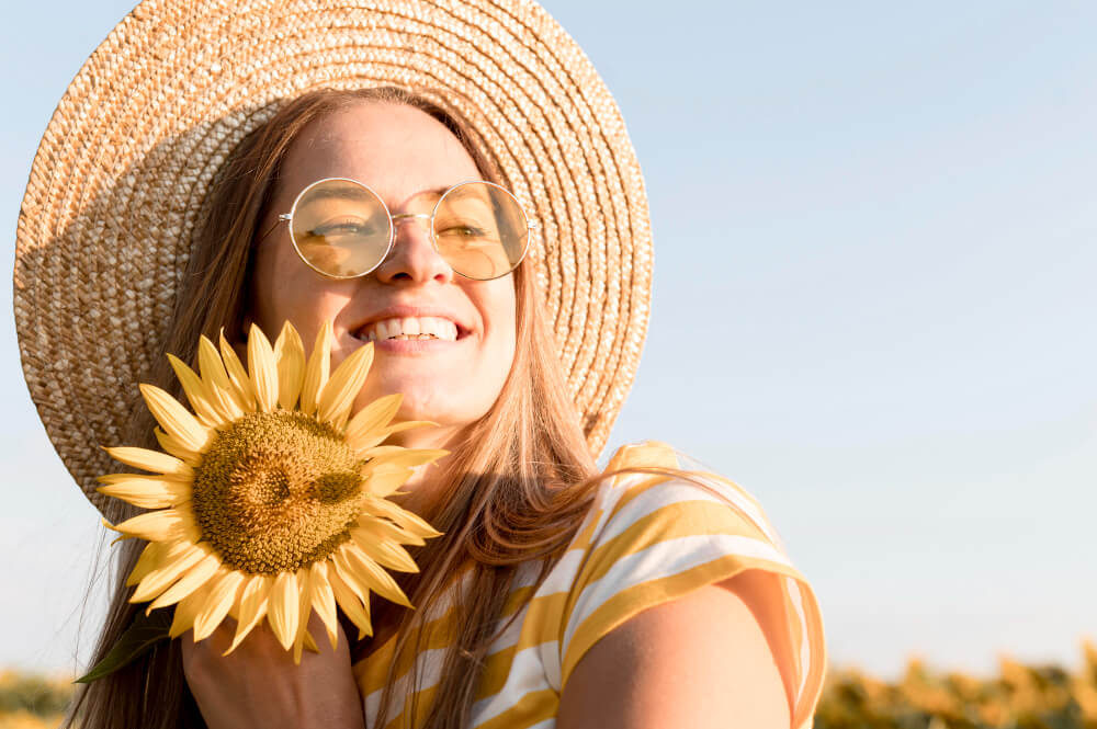 smiley-woman-enjoying-nature