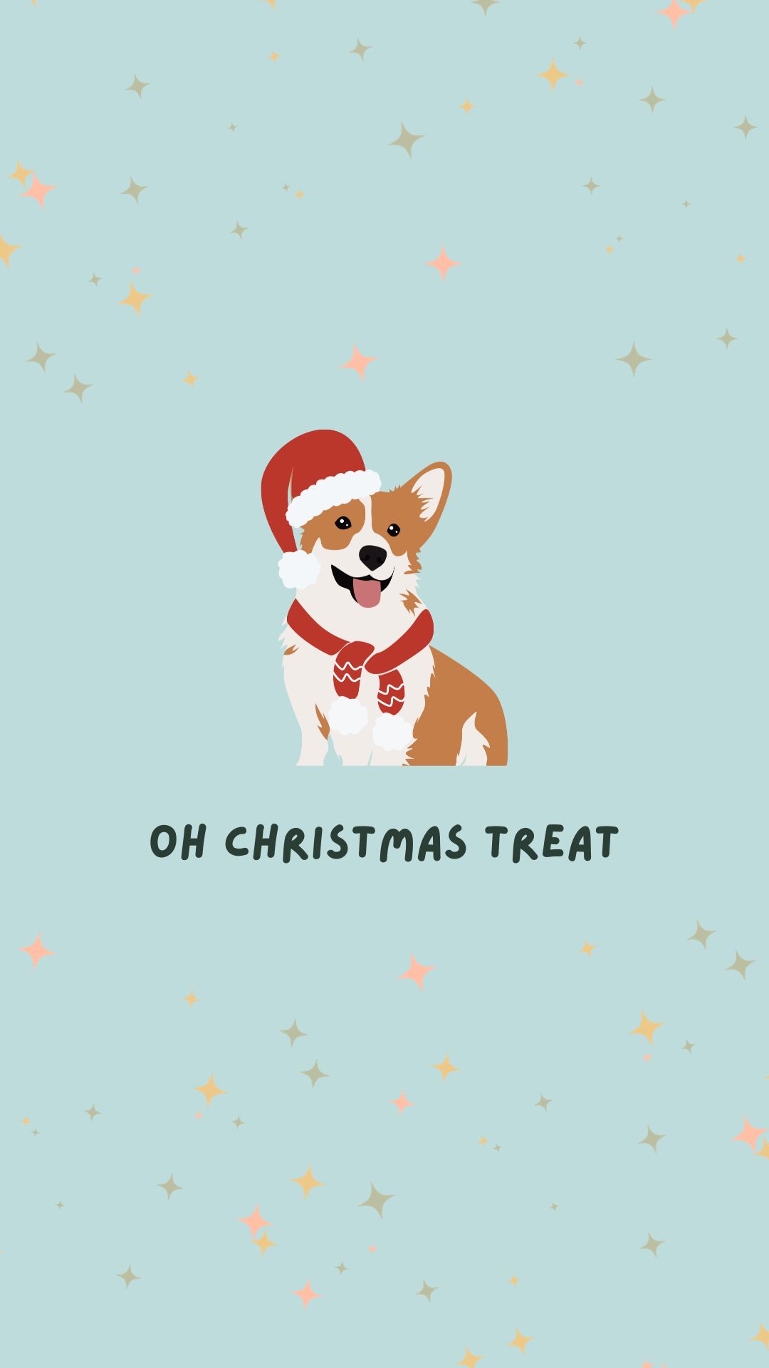 Corgy Christmas phone wallpaper