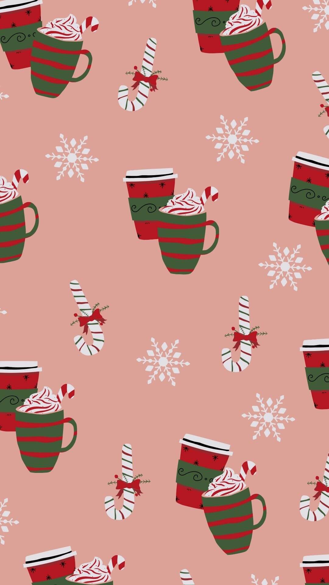 cozy coffee christmas phone wallpaper