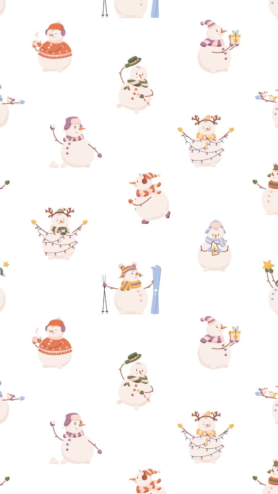 cute christmas snowman phone wallpaper