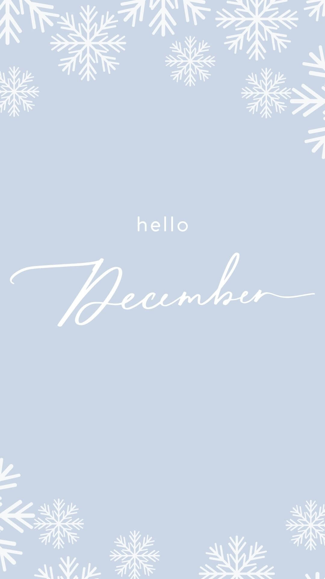 hello december snowflakes wallpaper