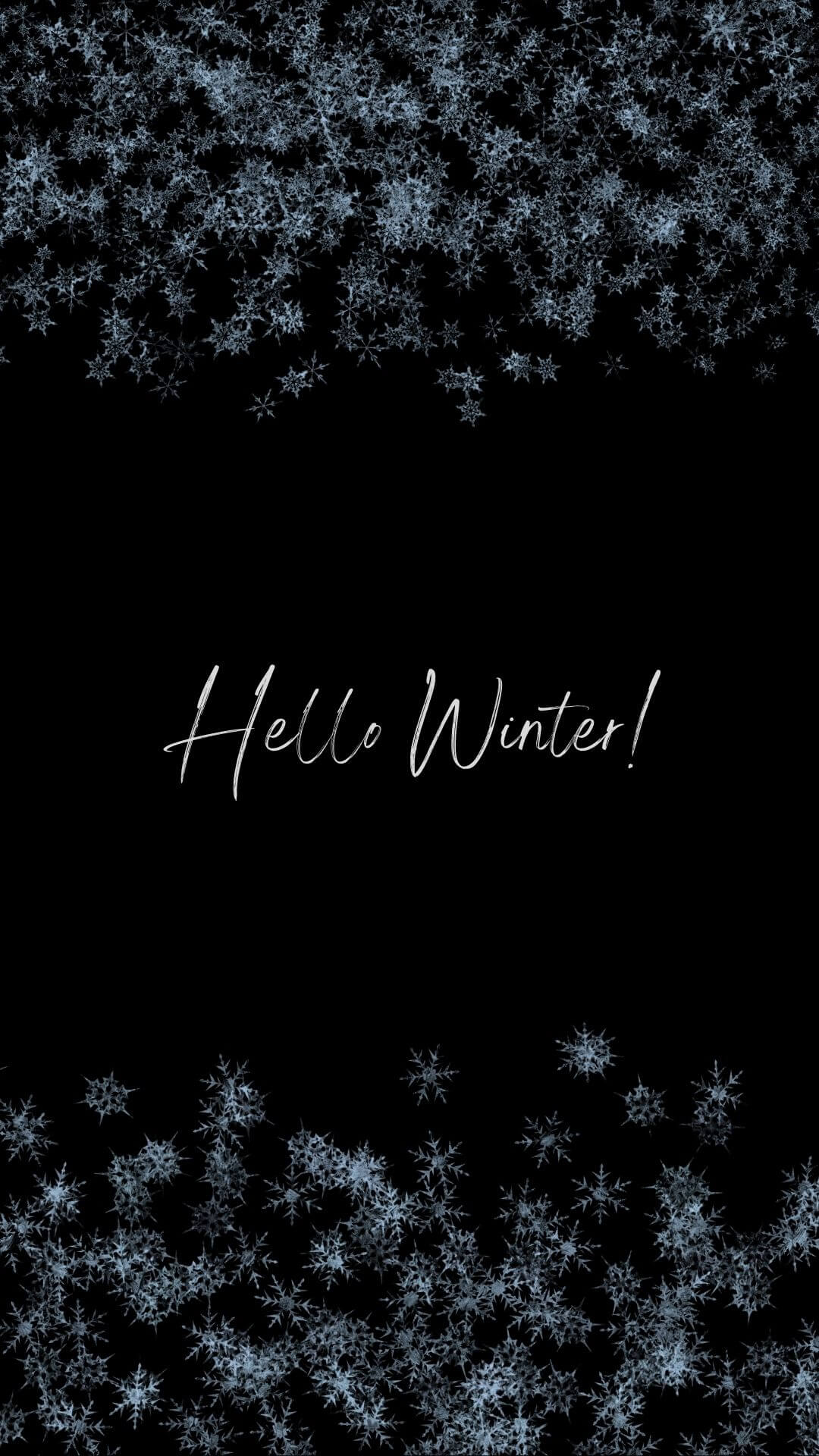 hello winter black phone wallpaper minimal