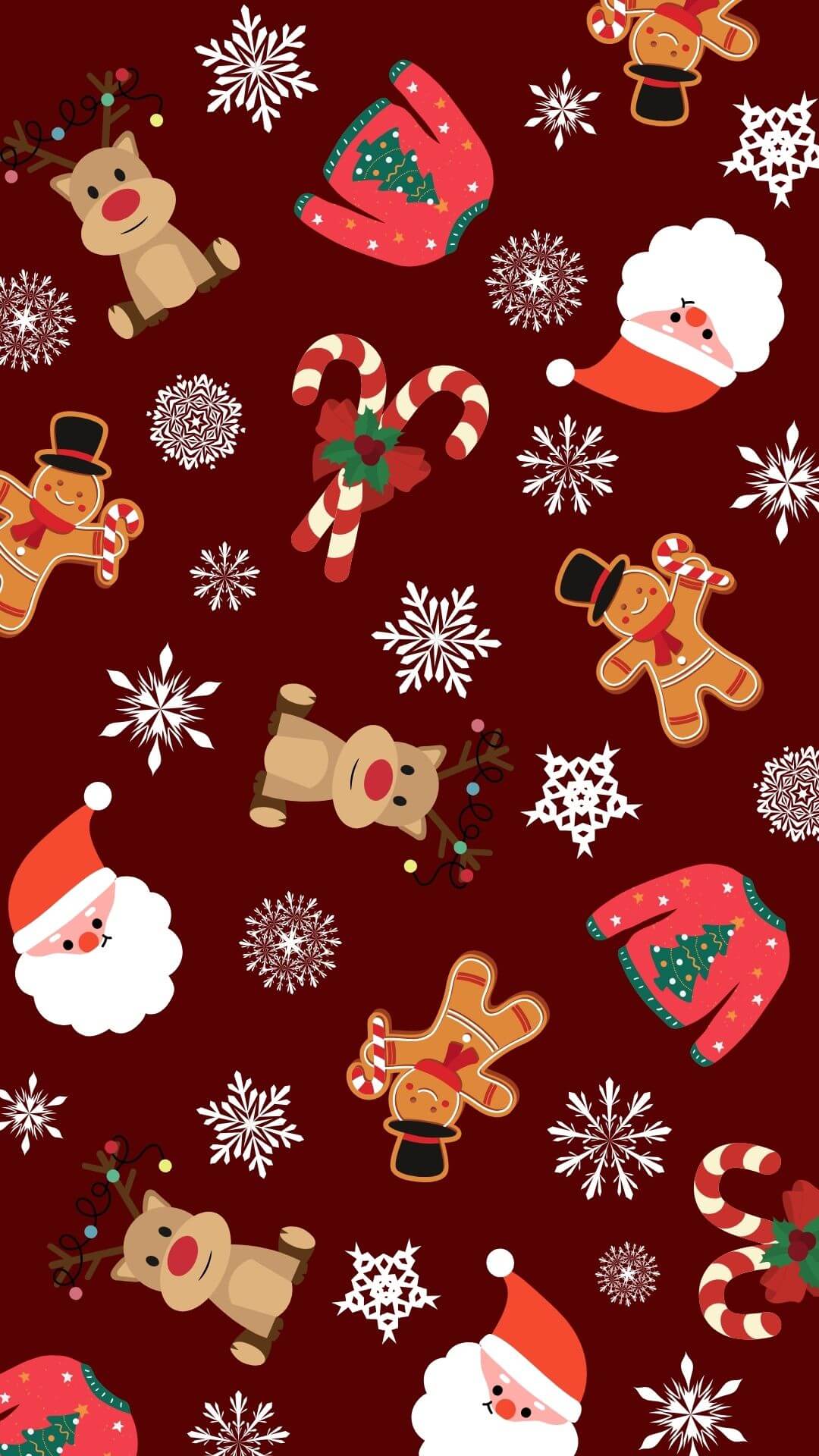 santa claus gingerbread phone wallpaper