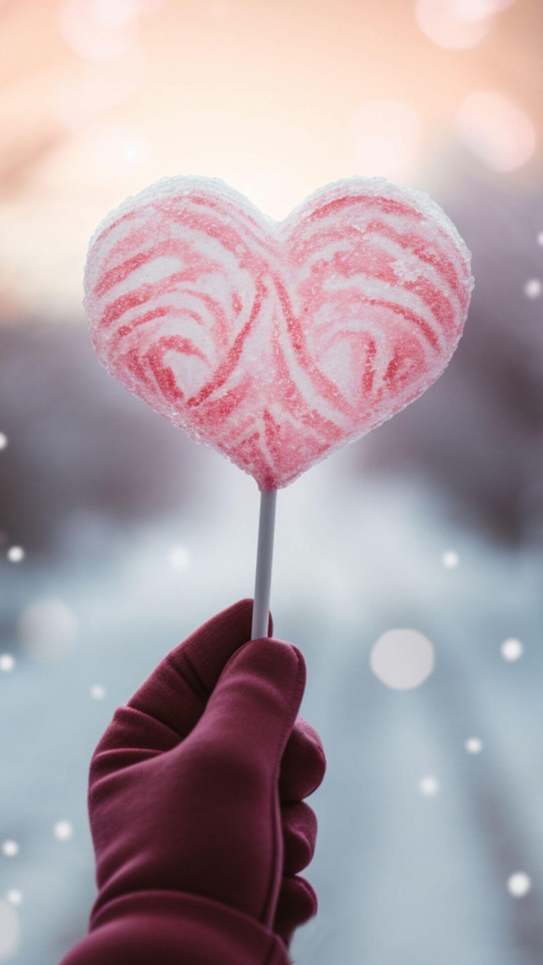 winter heart candy wallpaper