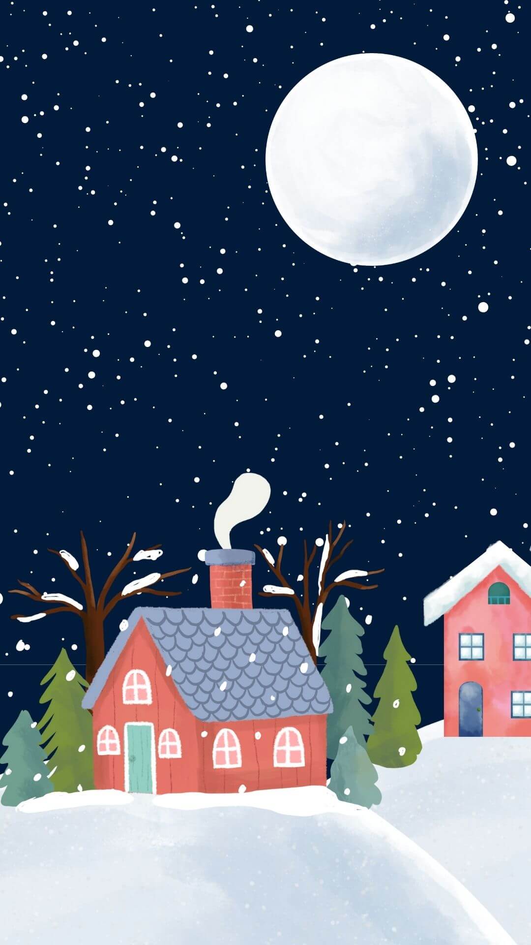 winter iphone wallpaper - winter night 2