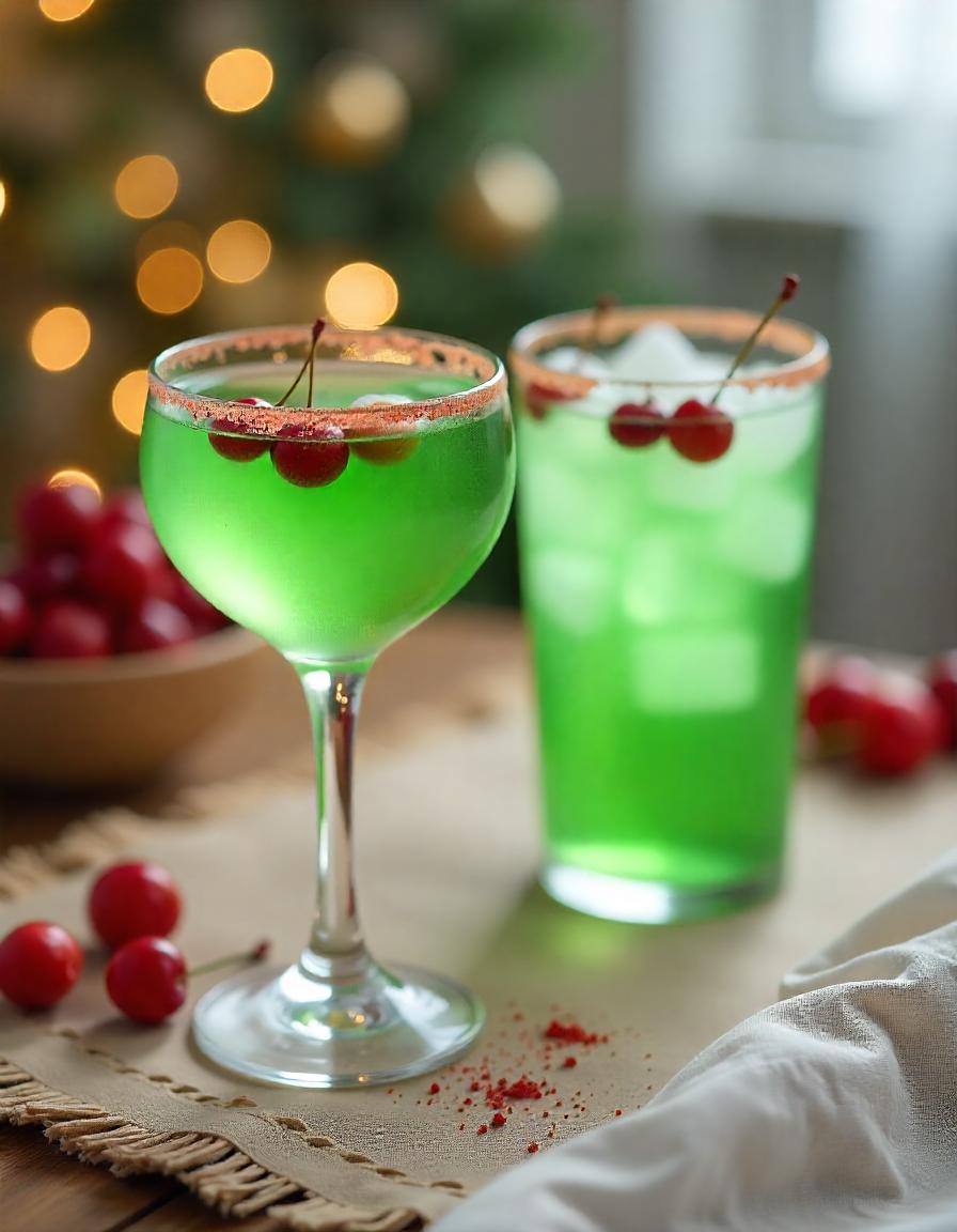 The Grinch Cocktail - festive winter holiday drinks