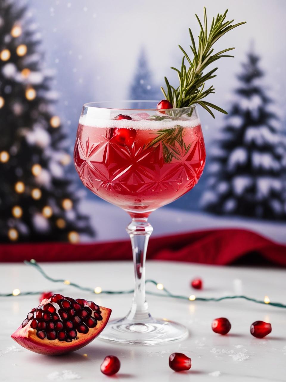 Pomegranate Rosemary Gin Fizz-christmas cocktails