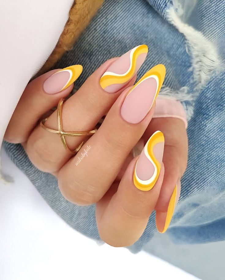 Sunny Yellow Matte Spring Almond Nail Ideas