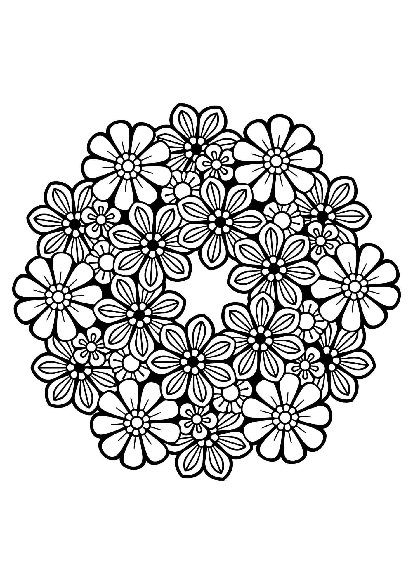 spring wreath coloring pages